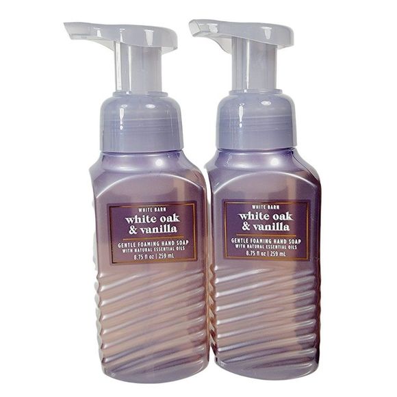 2 WHITE OAK & VANILLA Bath & Body Works Gentle Foaming Hand Soap 8.75 oz NEW - Picture 1 of 8